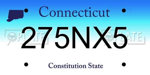 275NX5 Connecticut License Plate