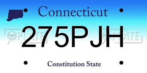 275PJH Connecticut License Plate
