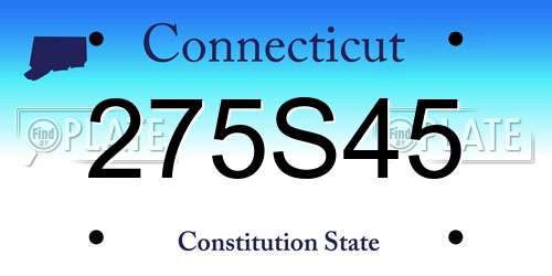 275S45 Connecticut License Plate