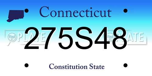 275S48 Connecticut License Plate