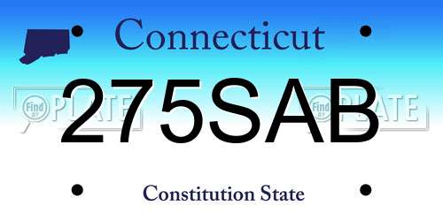 275SAB Connecticut License Plate