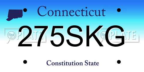 275SKG Connecticut License Plate