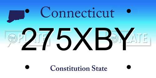 275XBY Connecticut License Plate