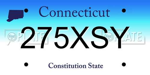 275XSY Connecticut License Plate