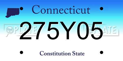275Y05 Connecticut License Plate