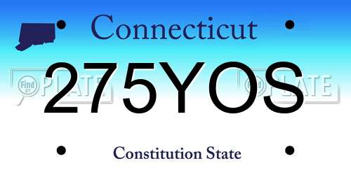 275YOS Connecticut License Plate