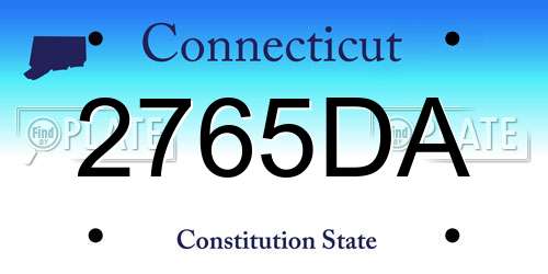 2765DA Connecticut License Plate