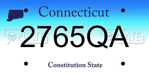 2765QA Connecticut License Plate