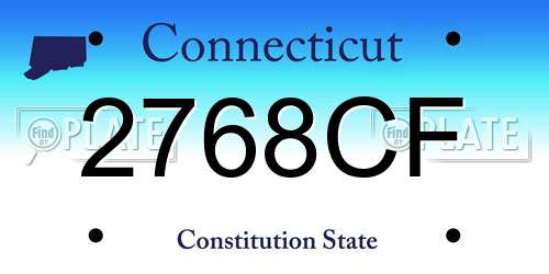 2768CF Connecticut License Plate
