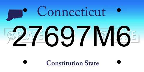 27697M6 Connecticut License Plate