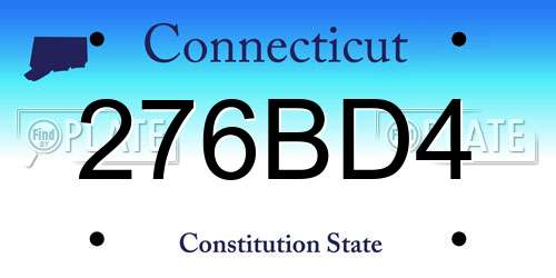 276BD4 Connecticut License Plate