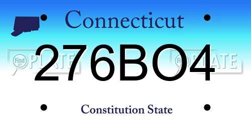 276BO4 Connecticut License Plate