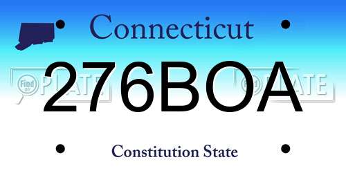 276BOA Connecticut License Plate