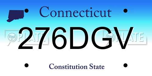 276DGV Connecticut License Plate