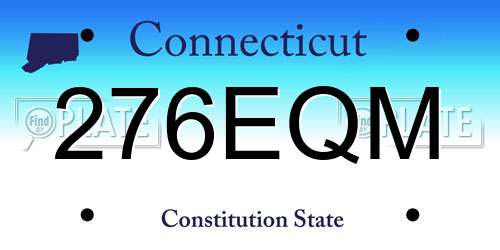 276EQM Connecticut License Plate