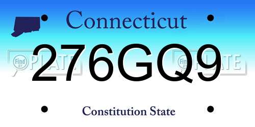 276GQ9 Connecticut License Plate