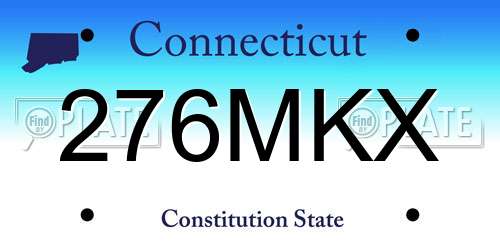 276MKX Connecticut License Plate