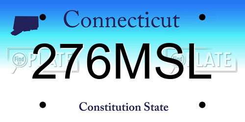 276MSL Connecticut License Plate