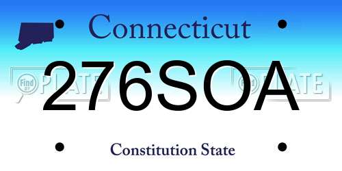276SOA Connecticut License Plate