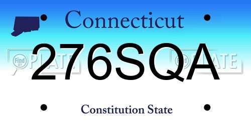 276SQA Connecticut License Plate
