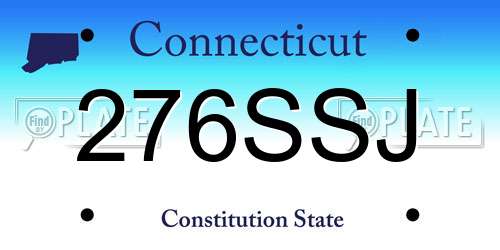 276SSJ Connecticut License Plate