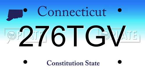 276TGV Connecticut License Plate