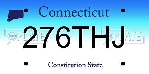 276THJ Connecticut License Plate