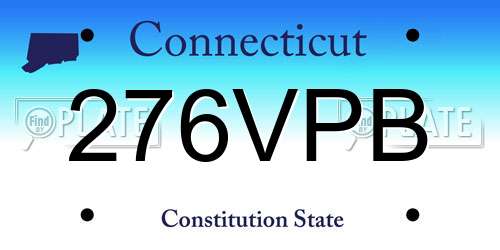 276VPB Connecticut License Plate