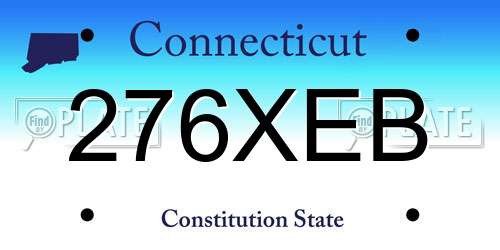 276XEB Connecticut License Plate