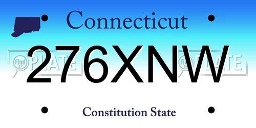 276XNW Connecticut License Plate