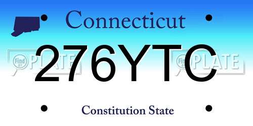 276YTC Connecticut License Plate