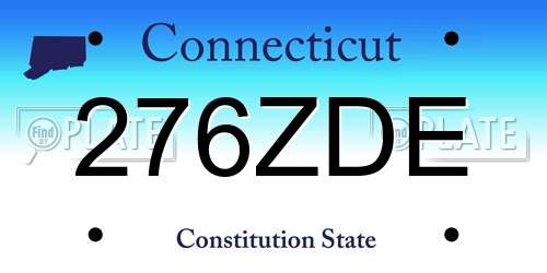 276ZDE Connecticut License Plate