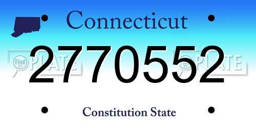 2770552 Connecticut License Plate