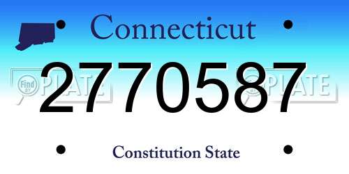 2770587 Connecticut License Plate