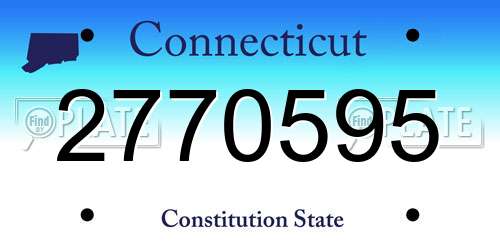 2770595 Connecticut License Plate