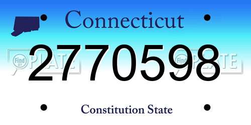 2770598 Connecticut License Plate