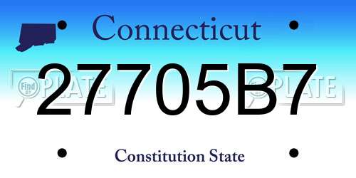 27705B7 Connecticut License Plate
