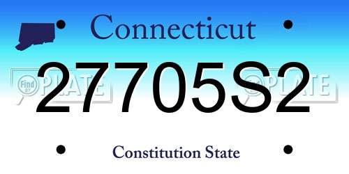 27705S2 Connecticut License Plate