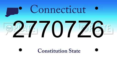 27707Z6 Connecticut License Plate