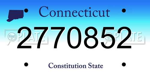 2770852 Connecticut License Plate