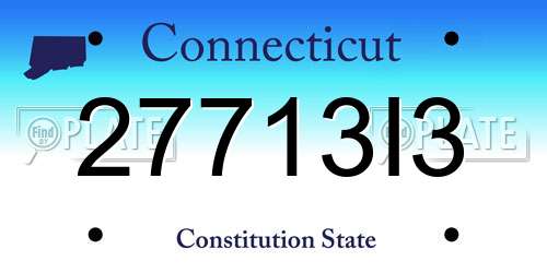 27713I3 Connecticut License Plate
