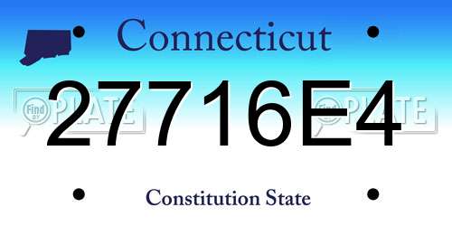 27716E4 Connecticut License Plate