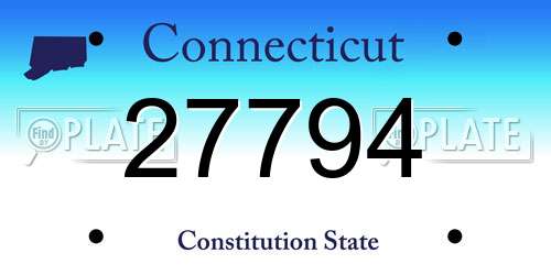 27794 Connecticut License Plate
