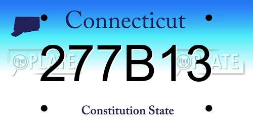 277B13 Connecticut License Plate