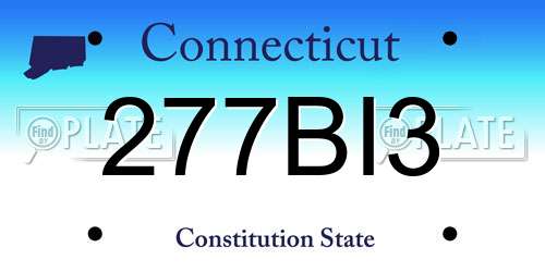 277BI3 Connecticut License Plate