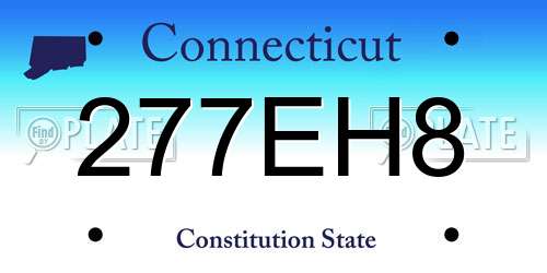 277EH8 Connecticut License Plate