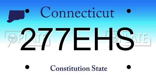 277EHS Connecticut License Plate