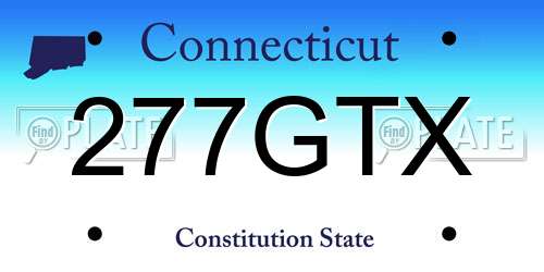 277GTX Connecticut License Plate