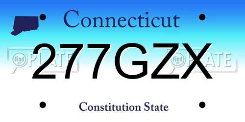 277GZX Connecticut License Plate