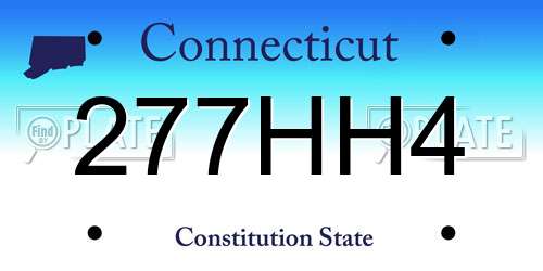 277HH4 Connecticut License Plate